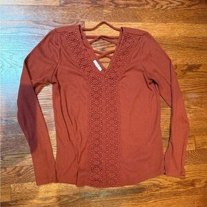 Women's Maurice’s Rust Colored Long Sleeve Top size medium